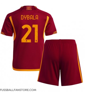 AS Roma Paulo Dybala #21 Replik Heimtrikot Kinder 2023-24 Kurzarm (+ Kurze Hosen)